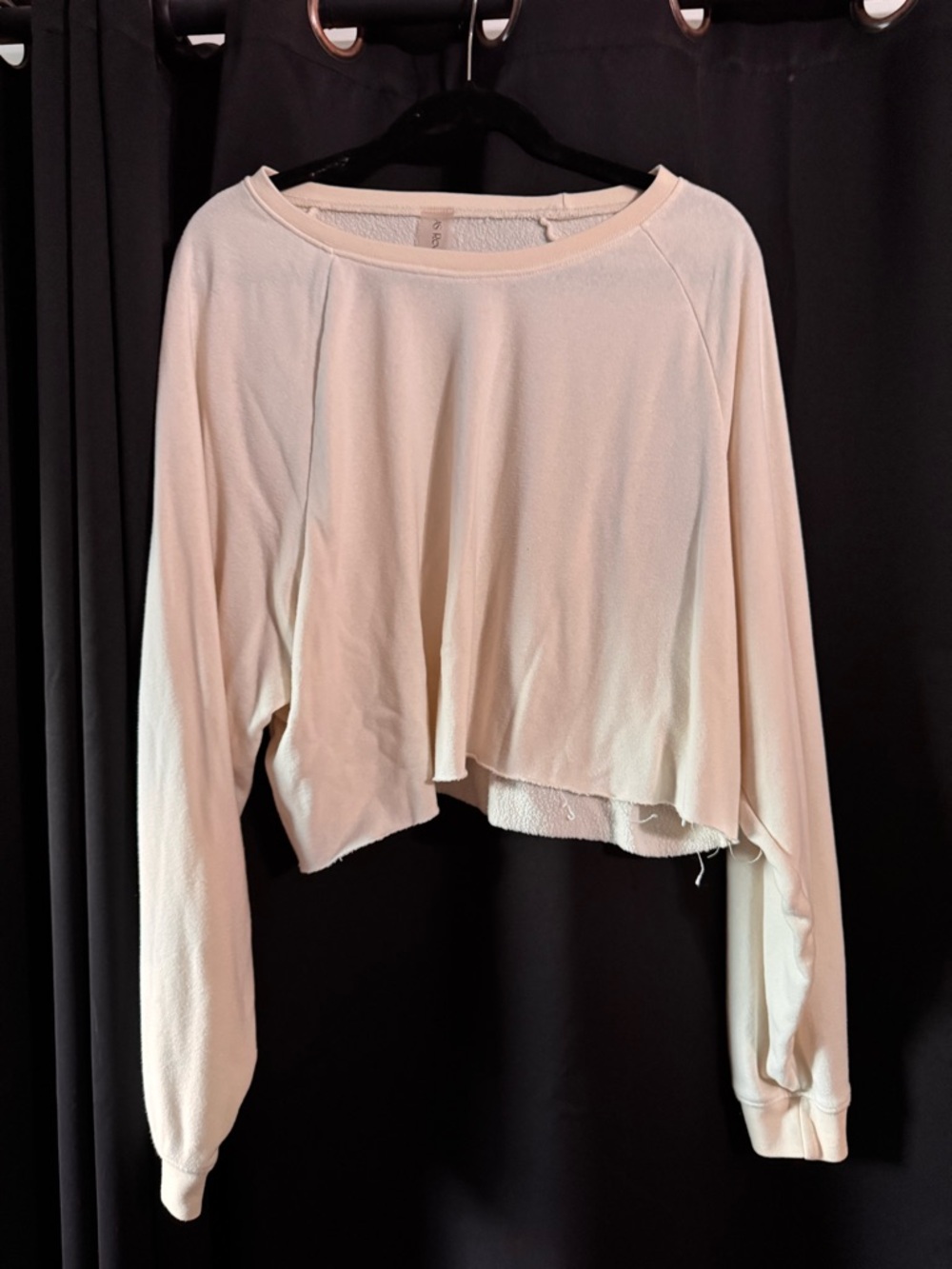 Altar’d State Revival Cropped Long-Sleeve Top in Cream